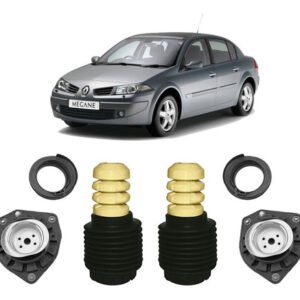 2 Kit Coxim Batente Dianteiro Megane 2010 2011 2012 Completo